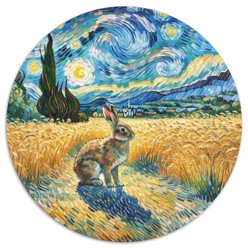 Hase Mit 1000 Teilen Puzzles Tiere Circular Puzzles Geeignet Ab 12 Jahren Pädagogisches Für Erwachsene Kinder Buntes Tier Stressabbau-Spielzeug 1000pcs (67.5x67.5cm) von OJASDBDJE