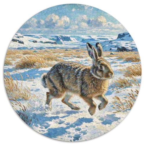 Hase Mit 1000 Teilen Puzzles Tiere Rundes Puzzle Geeignet Ab 12 Jahren Pädagogisches Für Erwachsene Kinder Buntes Tier Geschenke 1000pcs (67.5x67.5cm) von OJASDBDJE