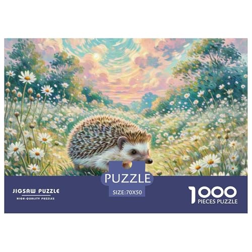 Hedgehog 1000 Teile Puzzle Tiere Für Kinder Ab 12 Jahren Entspannend Premium-Qualität Spaß Lernspiel 70x50cm/1000pcs von OJASDBDJE