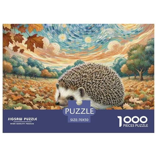 Hedgehog 1000 Teile Puzzle Tiere Für Kinder Ab 12 Jahren Herausforderung Premium-Qualität Spaß Lernspiel 70x50cm/1000pcs von OJASDBDJE