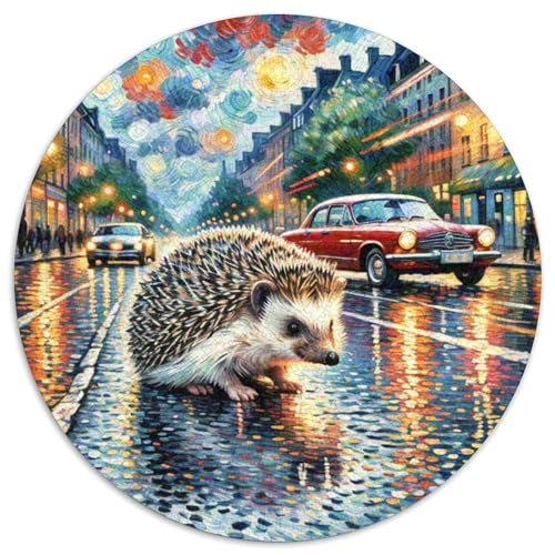Hedgehog 1000 Teile Puzzle Tiere Rund Puzzle Geeignet Ab 12 Jahren Pädagogisches Für Erwachsene Kinder Buntes Tier Geschenke 1000pcs (67.5x67.5cm) von OJASDBDJE