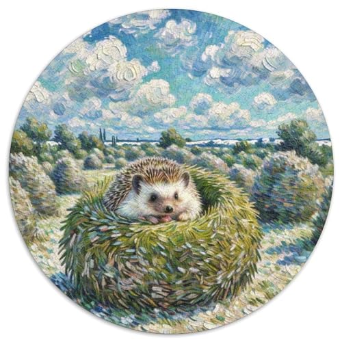 Hedgehog 1000 Teile Puzzle Tiere Rundes Puzzle Für Erwachsene Und Kinder Pädagogisches Für Erwachsene Kinder Buntes Tier Stressabbau-Spielzeug 1000pcs (67.5x67.5cm) von OJASDBDJE