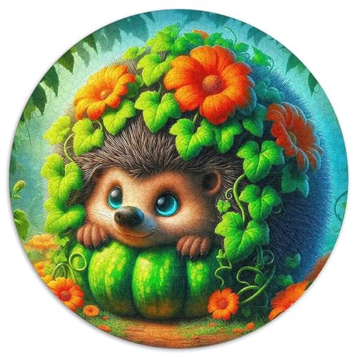 Hedgehog 1000 Teile Puzzles Rundes Puzzle Für Erwachsene Und Kinder Pädagogisches Für Erwachsene Kinder Buntes Tier Geschenke 1000pcs (67.5x67.5cm) von OJASDBDJE