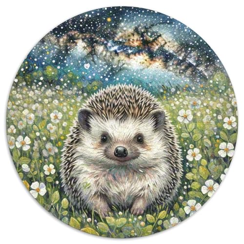 Hedgehog 1000 Teile Puzzles Tiere Rundes Puzzle Geeignet Ab 12 Jahren Pädagogisches Für Erwachsene Kinder Buntes Tier Stressabbau-Spielzeug 1000pcs (67.5x67.5cm) von OJASDBDJE