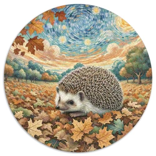 Hedgehog 1000 Teile Puzzles Tiere Rundes Puzzle Geeignet Ab 12 Jahren Pädagogisches Für Erwachsene Kinder Buntes Tier Stressabbau-Spielzeug 1000pcs (67.5x67.5cm) von OJASDBDJE