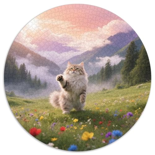 Himalaya Mit 1000 Teilen Puzzle Pet Katze Runde Kreispuzzles Geeignet Ab 12 Jahren Pädagogisches Für Erwachsene Kinder Buntes Tier Geschenke 1000pcs (67.5x67.5cm) von OJASDBDJE