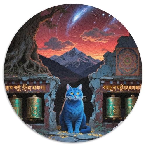 Himalaya Mit 1000 Teilen Puzzles Pet Katze Rundes Puzzle Geeignet Ab 12 Jahren Pädagogisches Für Erwachsene Kinder Buntes Tier Geschenke 1000pcs (67.5x67.5cm) von OJASDBDJE