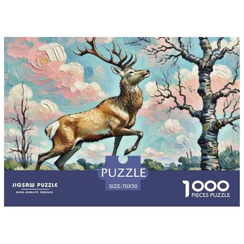 Hirsch 1000 Teile Puzzle Tiere Für Kinder Ab 12 Jahren Herausforderung Detailreich Spaß Pädagogisches Spiel 70x50cm/1000pcs von OJASDBDJE