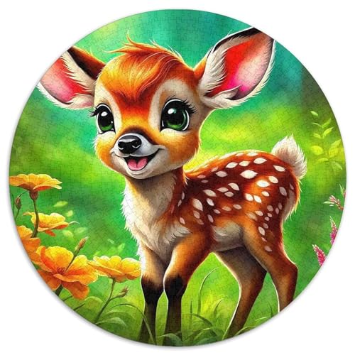 Hirsch 1000 Teile Puzzles Circular Puzzles Für Erwachsene Und Kinder Pädagogisches Für Erwachsene Kinder Buntes Tier Geschenke 1000pcs (67.5x67.5cm) von OJASDBDJE