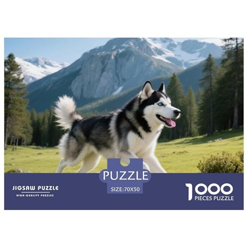 Husky 1000 Teile Puzzle Haustier Hund Für Die Ganze Familie Entspannend Detailreich Spaß Lernspiel 70x50cm/1000pcs von OJASDBDJE