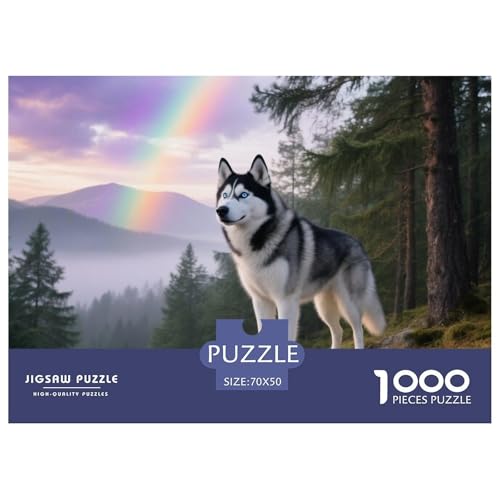 Husky 1000 Teile Puzzle Haustier Hund Für Die Ganze Familie Entspannend Detailreich Spaß Pädagogisches Spiel 70x50cm/1000pcs von OJASDBDJE