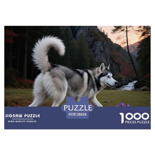 Husky 1000 Teile Puzzle Haustier Hund Für Die Ganze Familie Entspannend Detailreich Spielzeug Lernspiel 38x26cm/1000pcs von OJASDBDJE
