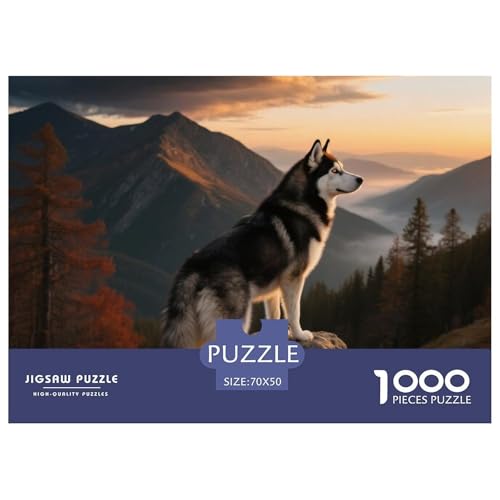 Husky 1000 Teile Puzzle Haustier Hund Für Die Ganze Familie Entspannend Premium-Qualität Spaß Pädagogisches Spiel 70x50cm/1000pcs von OJASDBDJE