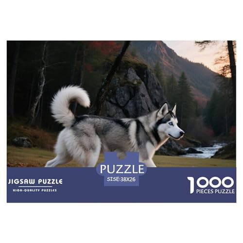 Husky 1000 Teile Puzzle Haustier Hund Für Die Ganze Familie Entspannend Premium-Qualität Spielzeug Lernspiel 38x26cm/1000pcs von OJASDBDJE