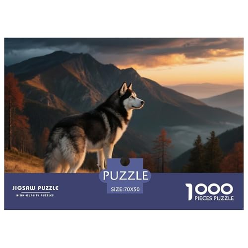 Husky 1000 Teile Puzzle Haustier Hund Für Die Ganze Familie Herausforderung Detailreich Spaß Lernspiel 70x50cm/1000pcs von OJASDBDJE