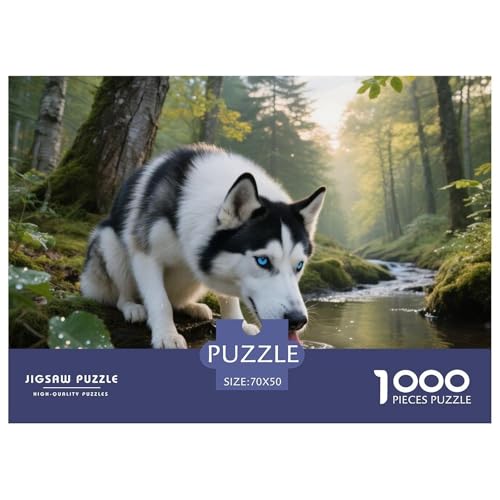 Husky 1000 Teile Puzzle Haustier Hund Für Kinder Ab 12 Jahren Herausforderung Detailreich Spaß Pädagogisches Spiel 70x50cm/1000pcs von OJASDBDJE