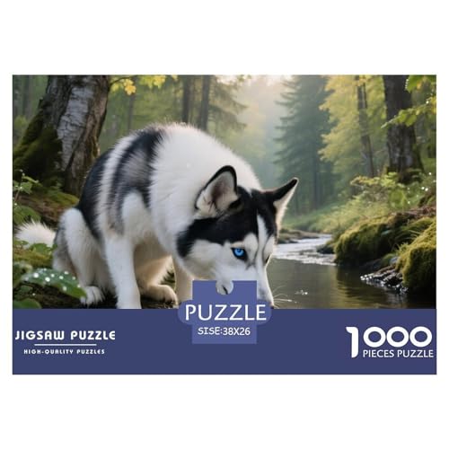 Husky 1000 Teile Puzzle Haustier Hund Geschenke Für Frauen/Männer Entspannend Premium-Qualität Spaß Pädagogisches Spiel 38x26cm/1000pcs von OJASDBDJE