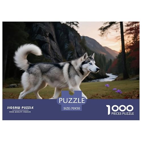 Husky 1000 Teile Puzzles Haustier Hund Für Kinder Ab 12 Jahren Entspannend Detailreich Spielzeug Lernspiel 70x50cm/1000pcs von OJASDBDJE