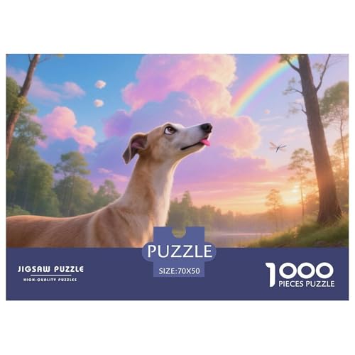 Italienischer Greyhound 1000 Teile Puzzle Haustier Hund Für Die Ganze Familie Entspannend Detailreich Spielzeug Lernspiel 70x50cm/1000pcs von OJASDBDJE