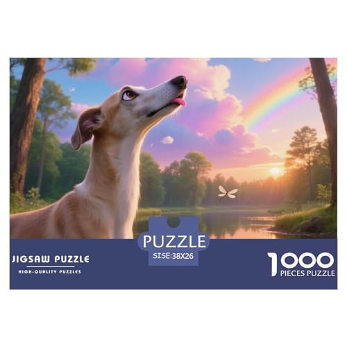 Italienischer Greyhound 1000 Teile Puzzle Haustier Hund Geschenke Für Frauen/Männer Herausforderung Detailreich Spielzeug Lernspiel 38x26cm/1000pcs von OJASDBDJE