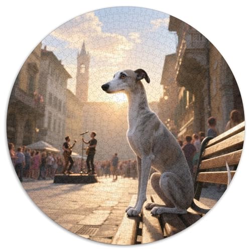 Italienischer Greyhound Mit 1000 Teilen Puzzles Tiere Circular Puzzles Für Erwachsene Und Kinder Pädagogisches Für Erwachsene Kinder Buntes Tier Stressabbau-Spielzeug 1000pcs (67.5x67.5cm) von OJASDBDJE