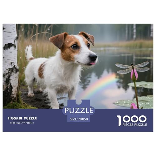 Jack Russell Terrier 1000 Teile Puzzles Haustier Hund Für Kinder Ab 12 Jahren Entspannend Detailreich Spielzeug Lernspiel 70x50cm/1000pcs von OJASDBDJE