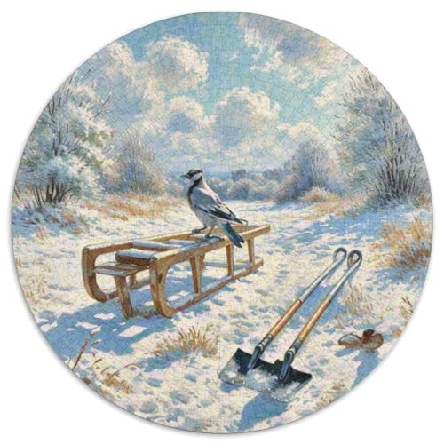 Jackdaw Mit 1000 Teilen Puzzles Vogel Circular Puzzle Für Erwachsene Und Kinder Pädagogisches Für Erwachsene Kinder Buntes Tier Stressabbau-Spielzeug 1000pcs (67.5x67.5cm) von OJASDBDJE
