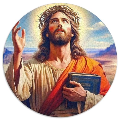Jesus - Religion 1000 Teile Puzzles Circular Puzzles Geeignet Ab 12 Jahren Pädagogisches Für Erwachsene Kinder Buntes Tier Stressabbau-Spielzeug 1000pcs (67.5x67.5cm) von OJASDBDJE