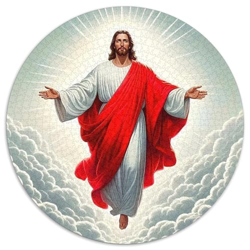 Jesus - Religion Mit 1000 Teilen Puzzles Rundes Puzzle Geeignet Ab 12 Jahren Pädagogisches Für Erwachsene Kinder Buntes Tier Geschenke 1000pcs (67.5x67.5cm) von OJASDBDJE