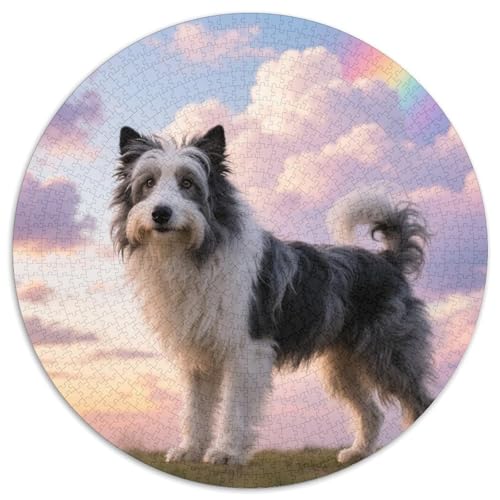 Keeshond 1000 Teile Puzzle Haustier Hund Rundes Puzzle Geeignet Ab 12 Jahren Pädagogisches Für Erwachsene Kinder Buntes Tier Stressabbau-Spielzeug 1000pcs (67.5x67.5cm) von OJASDBDJE