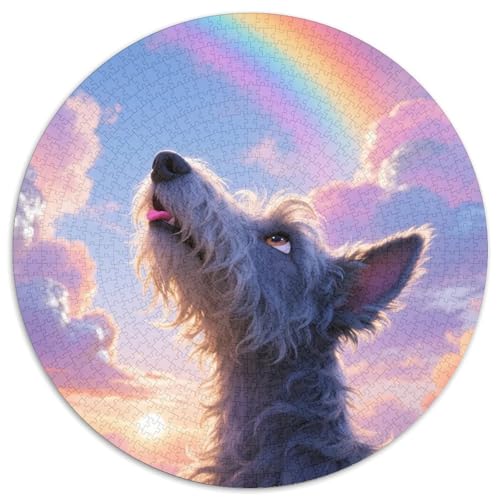Kerry Blue Terrier 1000 Teile Puzzle Haustier Hund Circular Puzzles Für Erwachsene Und Kinder Pädagogisches Für Erwachsene Kinder Buntes Tier Stressabbau-Spielzeug 1000pcs (67.5x67.5cm) von OJASDBDJE