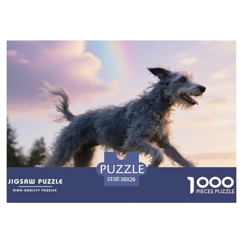 Kerry Blue Terrier 1000 Teile Puzzle Haustier Hund Geschenke Für Frauen/Männer Herausforderung Premium-Qualität Spielzeug Lernspiel 38x26cm/1000pcs von OJASDBDJE