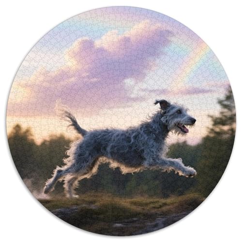 Kerry Blue Terrier 1000 Teile Puzzle Haustier Hund Runde Kreispuzzles Für Erwachsene Und Kinder Pädagogisches Für Erwachsene Kinder Buntes Tier Geschenke 1000pcs (67.5x67.5cm) von OJASDBDJE