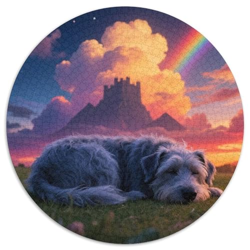 Kerry Blue Terrier 1000 Teile Puzzles Haustier Hund Rundes Puzzle Für Erwachsene Und Kinder Pädagogisches Für Erwachsene Kinder Buntes Tier Geschenke 1000pcs (67.5x67.5cm) von OJASDBDJE
