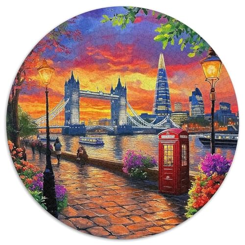 Klassische Architektur 1000 Teile Puzzle Gebäude Rundes Puzzle Geeignet Ab 12 Jahren Pädagogisches Für Erwachsene Kinder Buntes Tier Stressabbau-Spielzeug 1000pcs (67.5x67.5cm) von OJASDBDJE