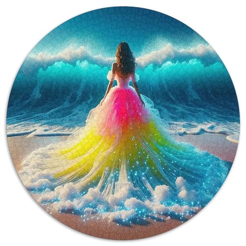 Kleid Schönheit 1000 Teile Puzzles Circular Puzzles Für Erwachsene Und Kinder Pädagogisches Für Erwachsene Kinder Buntes Tier Geschenke 1000pcs (67.5x67.5cm) von OJASDBDJE