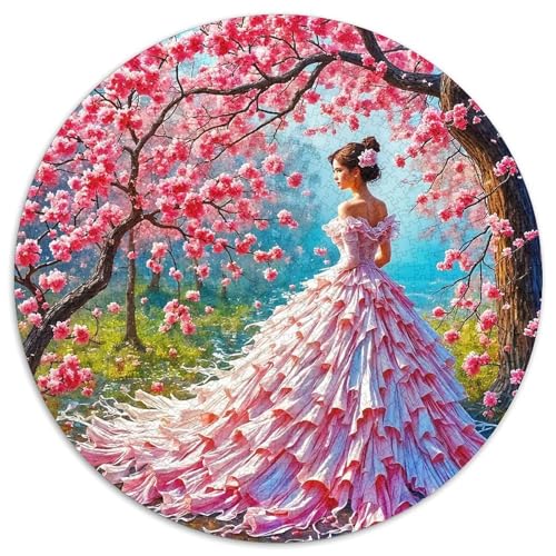 Kleid Schönheit Mit 1000 Teilen Puzzles Runde Kreispuzzles Geeignet Ab 12 Jahren Pädagogisches Für Erwachsene Kinder Buntes Tier Stressabbau-Spielzeug 1000pcs (67.5x67.5cm) von OJASDBDJE