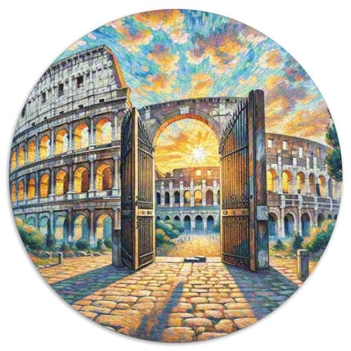 Kolosseum Mit 1000 Teilen Puzzle Architektur Circular Puzzle Für Erwachsene Und Kinder Pädagogisches Für Erwachsene Kinder Buntes Tier Stressabbau-Spielzeug 1000pcs (67.5x67.5cm) von OJASDBDJE