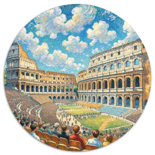 Kolosseum Mit 1000 Teilen Puzzle Architektur Rundes Puzzle Für Erwachsene Und Kinder Pädagogisches Für Erwachsene Kinder Buntes Tier Stressabbau-Spielzeug 1000pcs (67.5x67.5cm) von OJASDBDJE