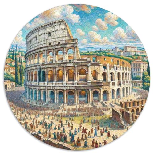 Kolosseum Mit 1000 Teilen Puzzle Architektur Rundes Puzzle Geeignet Ab 12 Jahren Pädagogisches Für Erwachsene Kinder Buntes Tier Stressabbau-Spielzeug 1000pcs (67.5x67.5cm) von OJASDBDJE