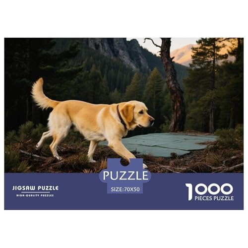 Labrador Retriever 1000 Teile Puzzle Haustier Hund Für Die Ganze Familie Entspannend Detailreich Spielzeug Lernspiel 70x50cm/1000pcs von OJASDBDJE