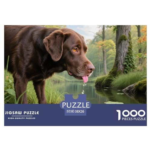 Labrador Retriever 1000 Teile Puzzle Haustier Hund Für Die Ganze Familie Entspannend Premium-Qualität Spielzeug Lernspiel 38x26cm/1000pcs von OJASDBDJE