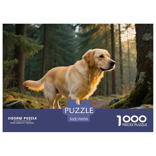 Labrador Retriever 1000 Teile Puzzle Haustier Hund Geschenke Für Frauen/Männer Entspannend Detailreich Spielzeug Lernspiel 70x50cm/1000pcs von OJASDBDJE