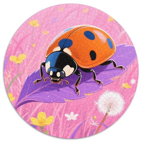 Ladybug 1000 Teile Puzzle Insekten Rundes Puzzle Für Erwachsene Und Kinder Pädagogisches Für Erwachsene Kinder Buntes Tier Stressabbau-Spielzeug 1000pcs (67.5x67.5cm) von OJASDBDJE