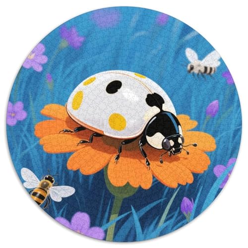 Ladybug 1000 Teile Puzzle Insekten Rundes Puzzle Geeignet Ab 12 Jahren Pädagogisches Für Erwachsene Kinder Buntes Tier Stressabbau-Spielzeug 1000pcs (67.5x67.5cm) von OJASDBDJE