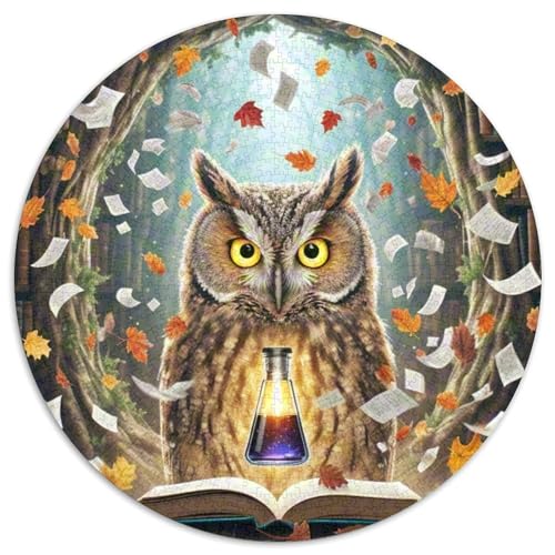 Lebende Seiten Eule 1000 Teile Puzzles Magische Fantasie Circular Puzzle Geeignet Ab 12 Jahren Pädagogisches Für Erwachsene Kinder Buntes Tier Stressabbau-Spielzeug 1000pcs (67.5x67.5cm) von OJASDBDJE