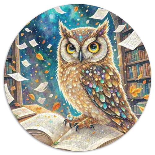 Lebende Seiten Eule 1000 Teile Puzzles Magische Fantasie Runde Kreispuzzles Für Erwachsene Und Kinder Pädagogisches Für Erwachsene Kinder Buntes Tier Geschenke 1000pcs (67.5x67.5cm) von OJASDBDJE