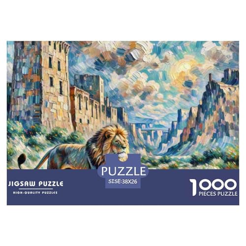 Leo 1000 Teile Puzzle Tiere Geschenke Für Frauen/Männer Entspannend Premium-Qualität Spielzeug Lernspiel 38x26cm/1000pcs von OJASDBDJE