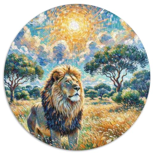 Leo 1000 Teile Puzzles Tier Rund Puzzle Geeignet Ab 12 Jahren Pädagogisches Für Erwachsene Kinder Buntes Tier Stressabbau-Spielzeug 1000pcs (67.5x67.5cm) von OJASDBDJE