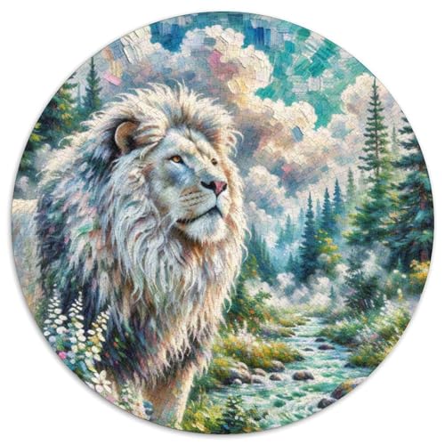 Leo Mit 1000 Teilen Puzzle Tiere Circular Puzzle Für Erwachsene Und Kinder Pädagogisches Für Erwachsene Kinder Buntes Tier Stressabbau-Spielzeug 1000pcs (67.5x67.5cm) von OJASDBDJE